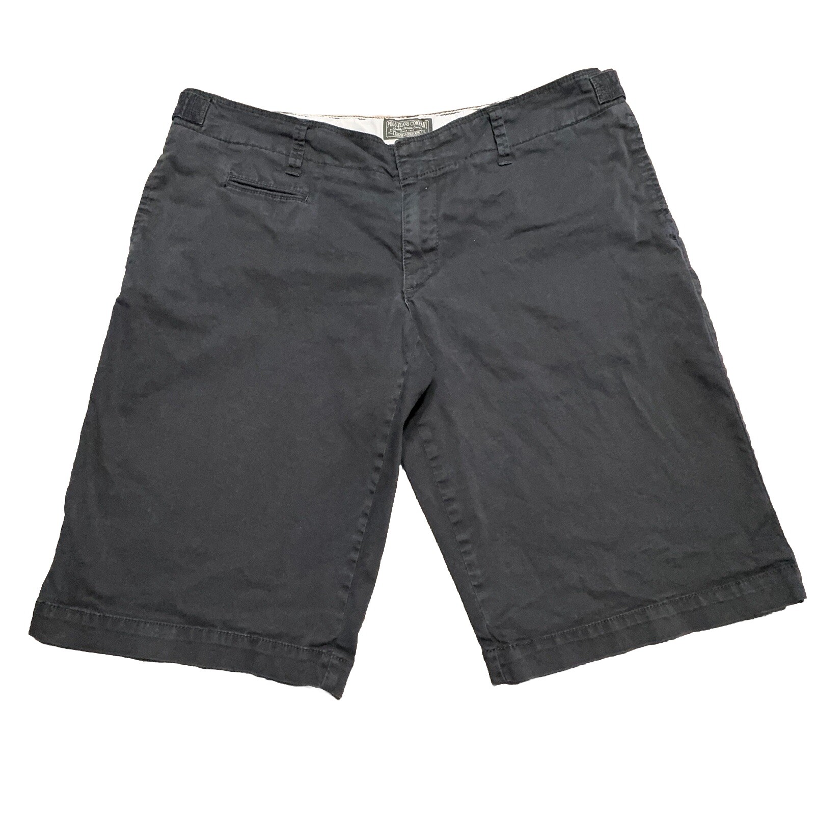 VTG Polo Jeans Co Ralph Lauren Shorts Womens 14 Black Preppy Chino Stretch