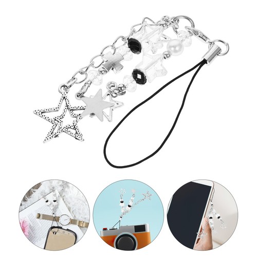 Pentagram Mobile Phone Chain Student Aesthetic Keychain Lanyard Star Charm - Photo 3 sur 12