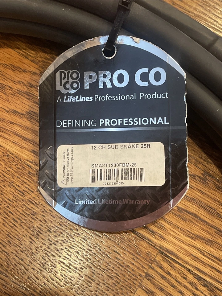 Proco 12 Channel Sub Snake 25ft Life Line Professional Product - Image 3 of 4
