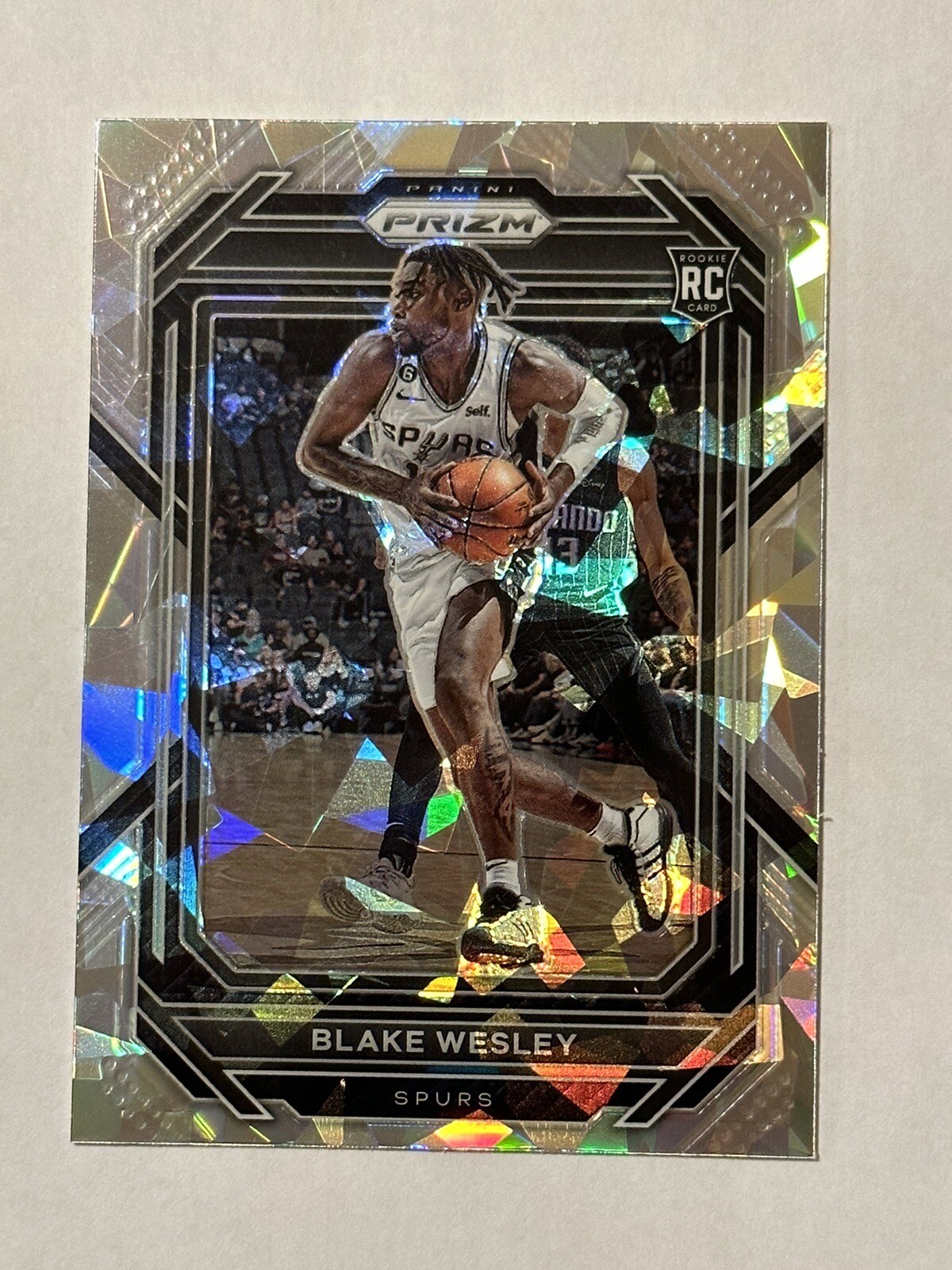 BLAKE WESLEY 2022-23 Panini PRIZM SILVER CRACKED ICE Prizm SP RC Spurs # 264