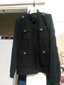 Banana Republic Para Hombre Talla Mediano Negro de Lana Mezcla Abrigo  Cremallera Frontal | eBay