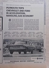 1963 newspaper ad for Plymouth - Tops Chevy, Ford in Economy, Acceleration plus