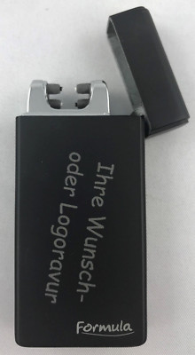  USB Lichtbogen Feuerzeug Lasergravur personalisiert schwarz / Name graviert 