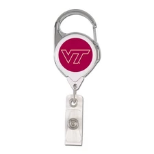 VIRGINIA TECH HOKIES PREMIUM METAL RETRACTABLE ID BADGE HOLDER KEY NEW WINCRAFT