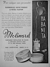 PUBLICITÉ PRESSE 1954 MOLINARD HABANITA HARMONISEZ VOTRE POUDRE A VOTRE PARFUM