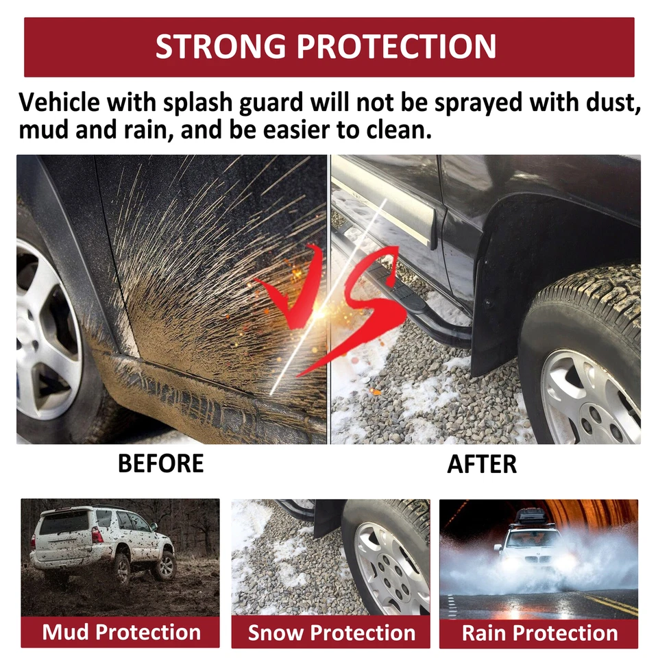 4x Mud Flaps Splash Guards For 2001-14 Chevy Silverado Suburban Tahoe Avalanche — 第 4/4 张图片
