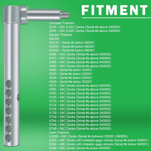 Braccio Gagico Ponte In Acciaio Braccio Ruota Anteriore Per Tosaerba John Deere 54C/62C - AM120680, Destro O Sinistro, Acciaio Omega 552 Movement - Foto 8