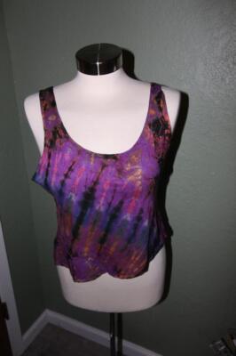 NWT Sacred Threads Crop Top Bohemian Cottage Core Gypsy Knit One Size Tie Dyed