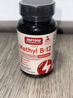 Jarrow Methyl B-12 Cherry - 5000mcg Sealed 60 Chewable Tabs