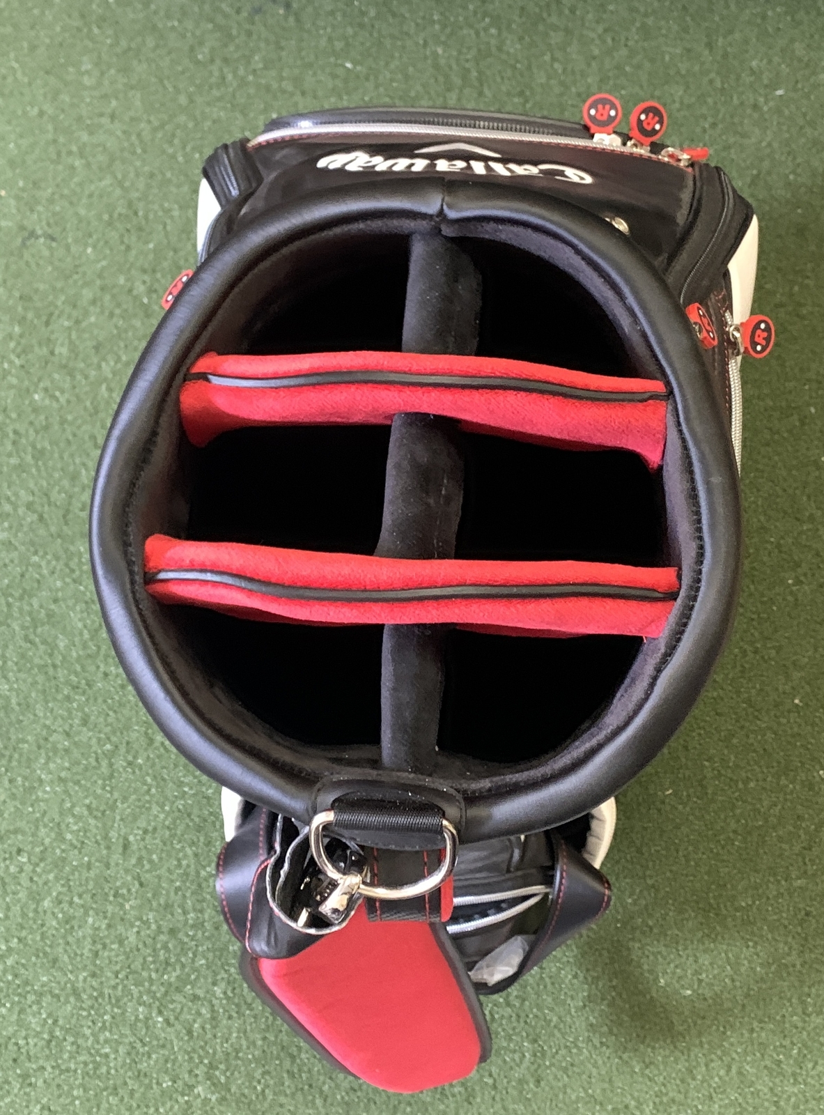 Callaway MD4 Staff Bag Red Black Wht 6-Way Divide Single Strap Golf Bag