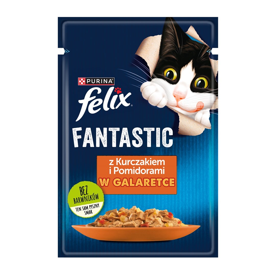 7613039786536 Felix Fanstastic Chicken, Tomato Wet Cat Food 85