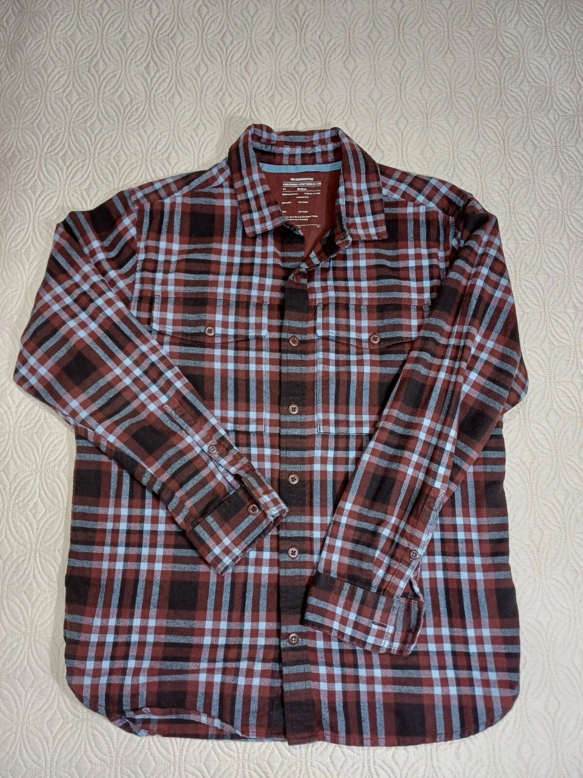 REI Coop Mens Sz Medium Flannel Shirt Plaid Outdoor Brown Red White 100% Cotton
Opens in a new windo