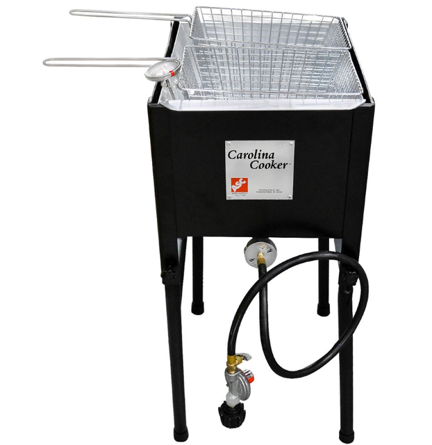 Portable Outdoor Deep Fryer 1 Burner With 2 Baskets Portable Camping