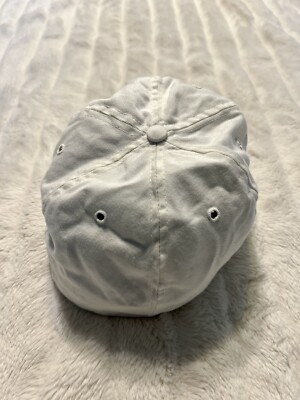 Polo Ralph Lauren Vintage Hat Long Bill Polo Chino White Aqua rare