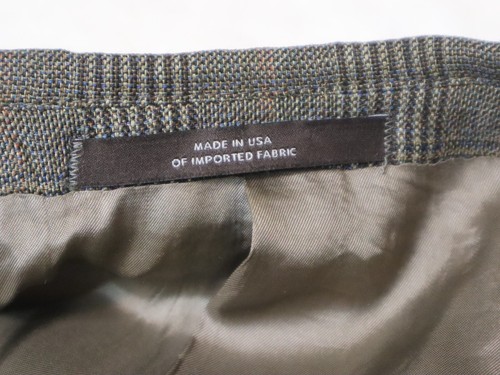 Joseph Abboud Wool Silk Alpaca Blazer Men 43R Tan Windowpane Plaid Coat USA Made - Picture 8 of 16