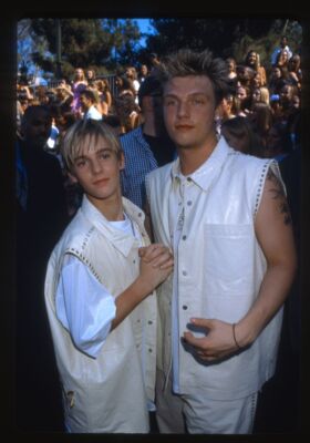 2001 NICK CARTER & AARON CARTER Candid Original 35mm Slide