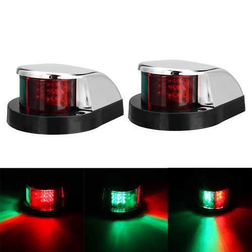 2pc Boat Navigation Lights 12V BICOLOUR Red and Green LED Marine Boat