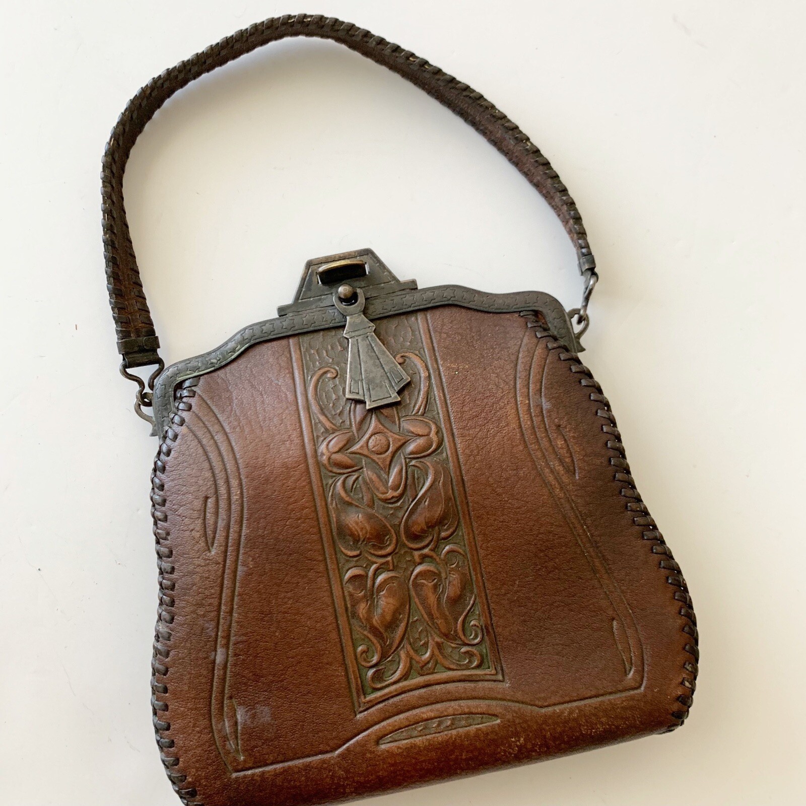 tooled leather purse