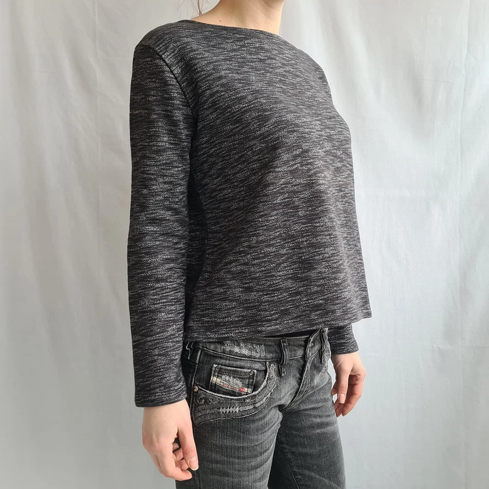 Sudadera para mujer Wood Wood talla XS 100 % algodón gris manga larga blusa - Imagen 3 de 4