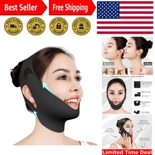 Comfortable Black Chin Strap for Sleeping: Jawline Shaper M - Multi-Tasking