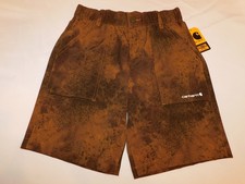 Carhartt Boy's Youth Camo cloud Lightweight Shorts Brown Size M 10-12 NWT