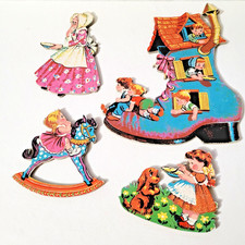 Vintage Nursery Wall Hangings "There Was an Old Woman Who Lived in a Shoe"