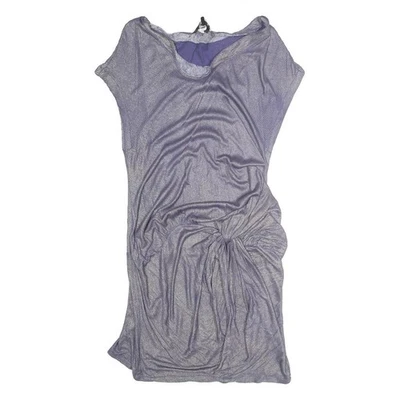 Robe Lilas Violet Femme ALL SAINTS En Mélange De Coton À Manches Courtes UK S - Photo 1/4