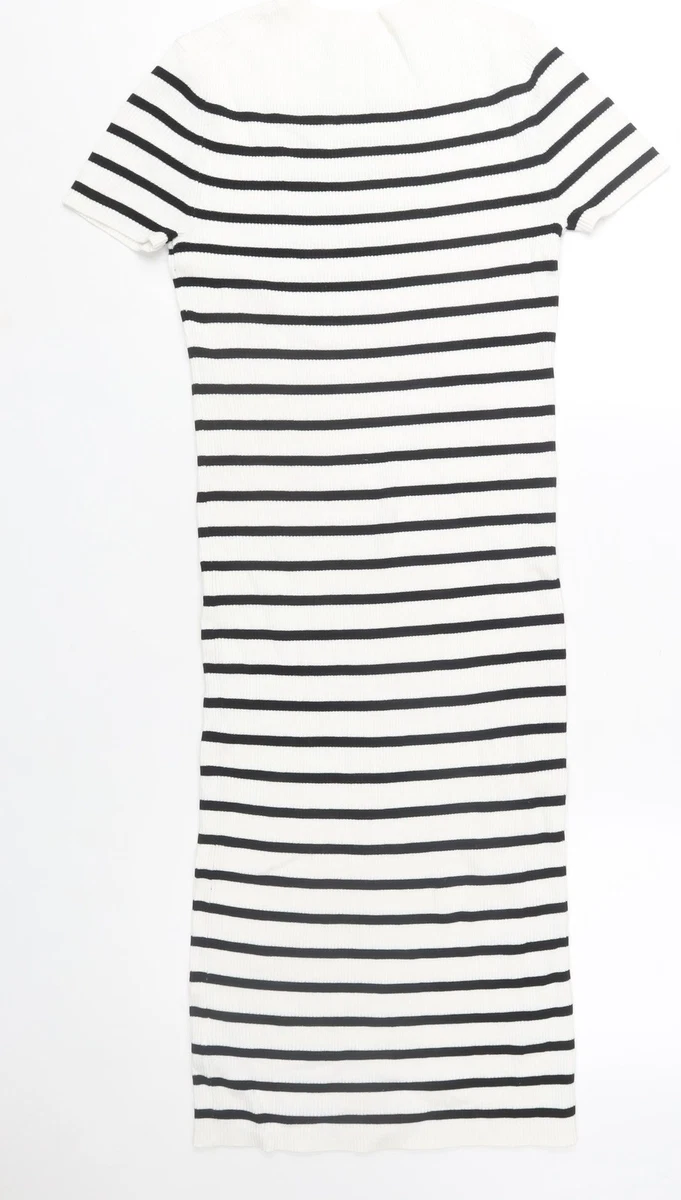 knee length dresses for ladies PRIMARK. Striped wrap midi dress. Size 34 – Hibuy market main image 0