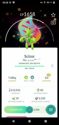 Pokemon Shiny Scizor - XXS size -Background Mega Global Kalos -Tr.a.d.e or P.T.C