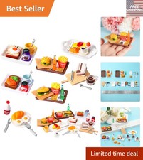 38 Pcs Miniature Food Toy Set - Realistic Dollhouse Accessories for Kids
