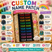 Custom Embroidered Name Tag Sew on Patch Motorcycle Biker Patches 4" x 1" B