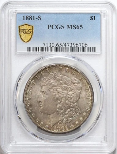 1881-S $1 Morgan Silver Dollar PCGS MS65 - Toned - Great Luster - GEM Mint