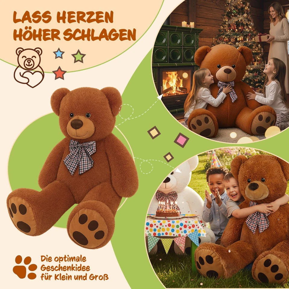 MONZANA® Teddybär Teddy Plüschbär Kuscheltier Groß 50-175cm XL XXL Geschenk - Bild 4 von 4