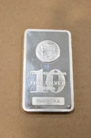 10 Oz 999+ Fine Silver Bar Morgan Design