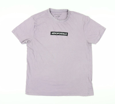 Aeropostale Herren lila Large Rundhals Logo T-Shirt
