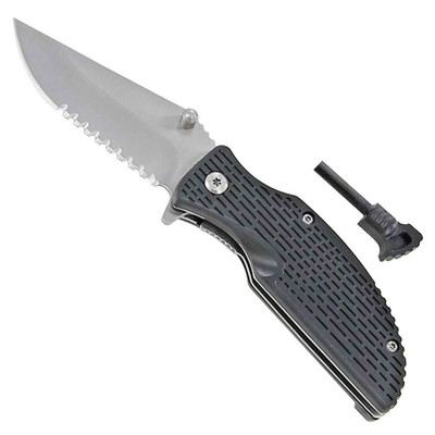 Assisted Opening Camping Knife W/ Built In Fire Starter - FAST SHIPPING