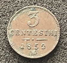 1852 Italian States Lombardy-Venetia 3 Centesimi Austrian Coin…TM1122