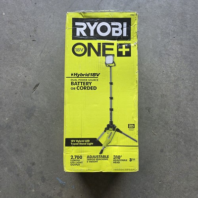 #ad RYOBI 18 Volt Cordless Hybrid Tripod Stand Light Tool Only $109.95