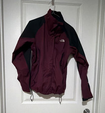 The North Face HyVent Women's Burgundy Black Lightweight Mid-Length Jacket M