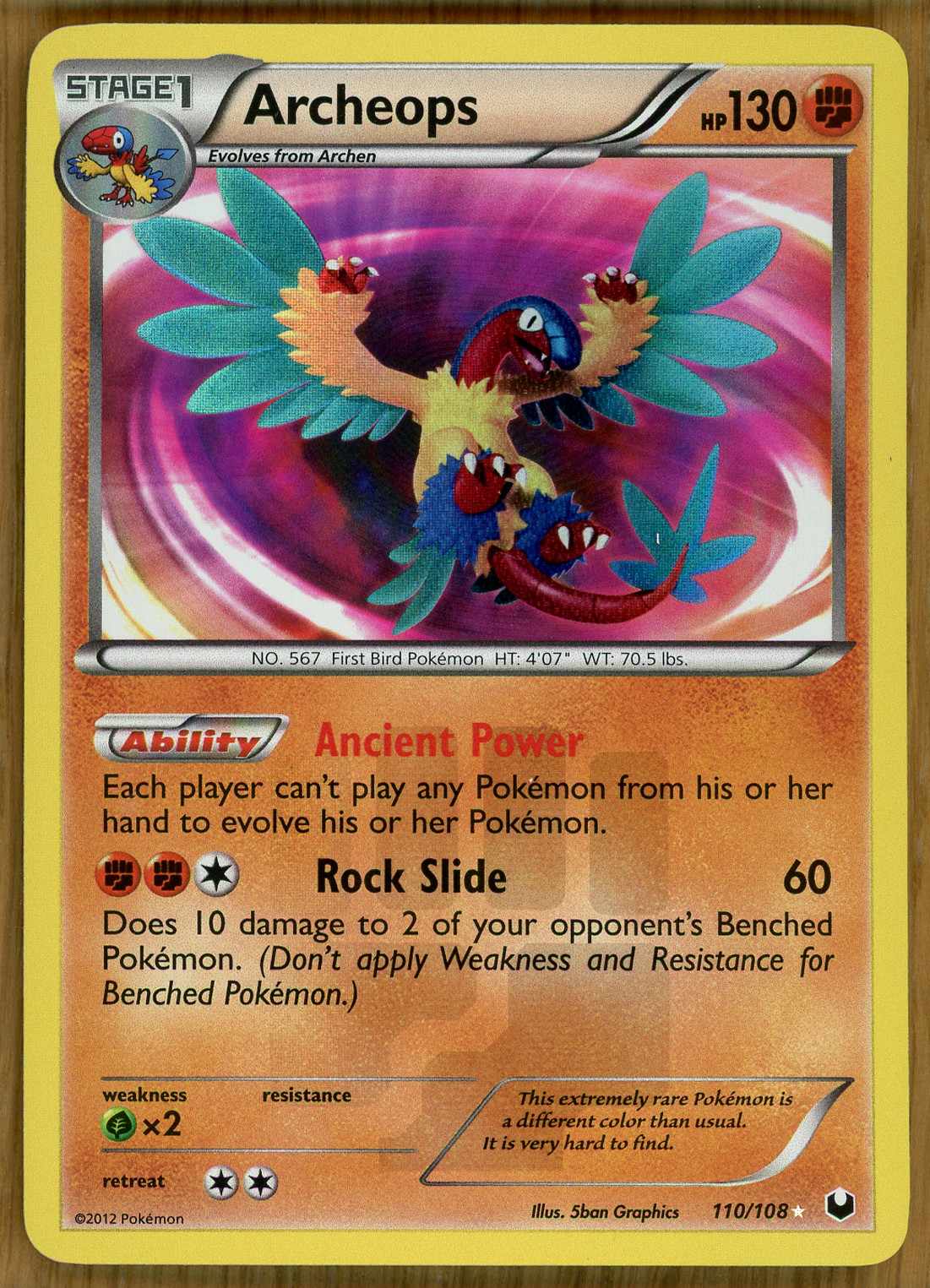 Archeops - 110/108 ~ Shiny Secret Rare ~ B&W Dark Explorers ~ Near Mint!!