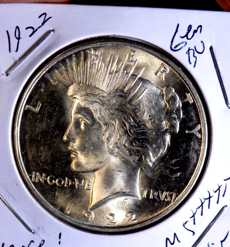 PEACE SILVER DOLLAR 1922 BLAZING GEM BU+++ FROSTY WHITE PL MIRROR LOOK! RARE