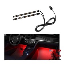 Car LED Strip Light, 24 LEDs RGB Neon Interior Atmosphere 24 LED, USB Port Red