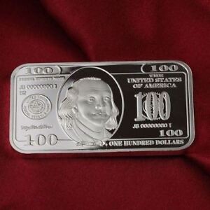 100 Ounces Of Copper 1 oz Each $100 BEN FRANKLIN NOTE  Design  Bullion Rounds