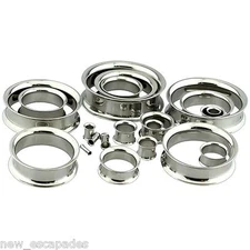 PAIR-Steel Double Flare Ear Tunnels 01.6mm/14 Gauge 