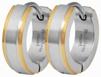 Akzent Edelstahl Ohr Klapp Creolen Ring Ohrstecker Damen Edelstahl Bicolor