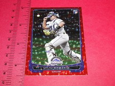 2012 BOWMAN Wilin ROSARIO #21 Red Ice Rookie Card SP #/25 Colorado ROCKIES Tulsa