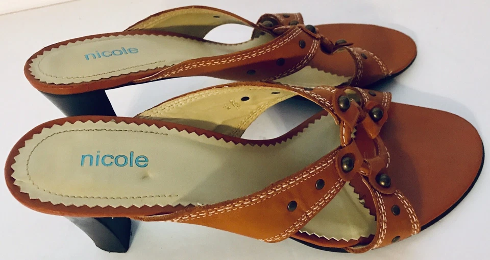 Nicole Pink Leather Slide Heel “Geri” style Size 9 M EUC! - Image 4 of 4