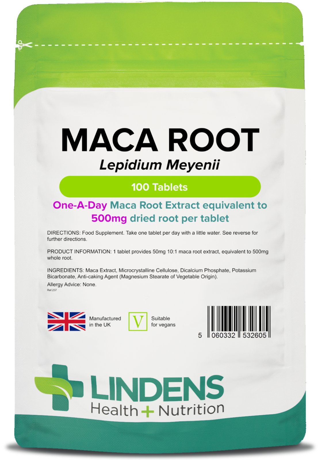 Lindens (1 Pack - 100 Tablets) Maca Root Extract 500Mg 100 Tablets Lepidium Meyenii Natural Supplement - Image 6