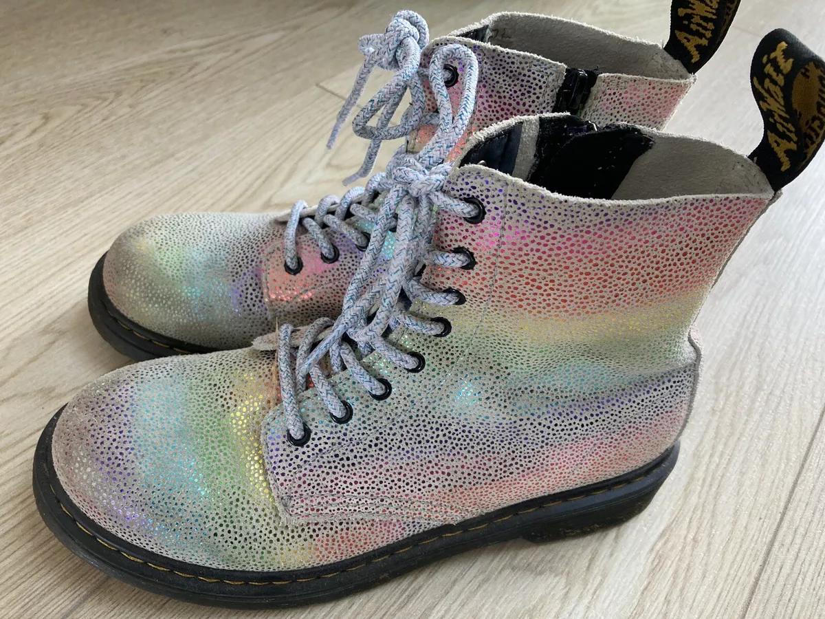 DR MARTENS 1460 PASCAL J MERMAID SHIMMER BOOTS SIZE 3