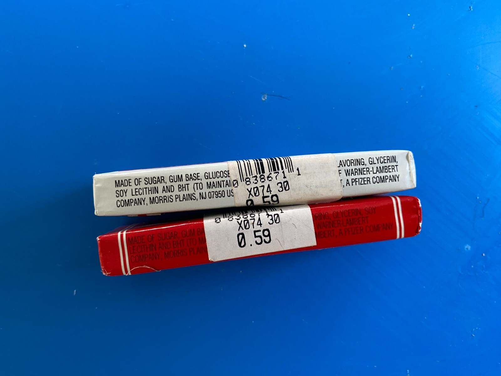 Two Vtg 1995 Mexican Chewing Gum Wrappers Full Packs Adams Clove And